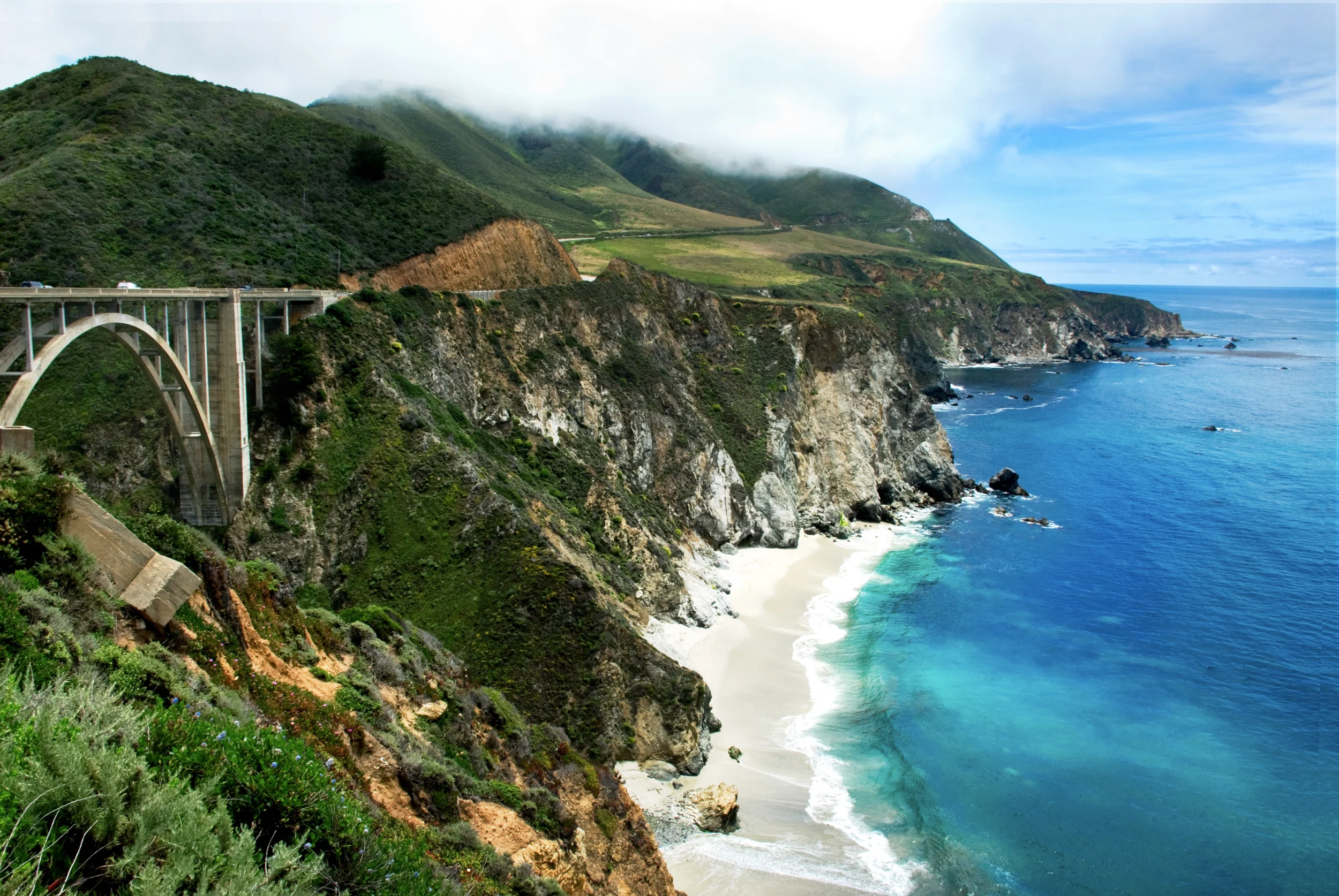 Bixby Bridge on Californias Big Sur coast against Blue Sea